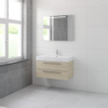 Bruynzeel Bando badmeubelset 90x45cm 1 kraangat 1 wasbak 2 lades met spiegel met softclose Composiet natuur eiken SW383322 Bruynzeel Bando badmeubelset 90x45cm 1 kraangat 1 wasbak 2 lades met spiegel met softclose Composiet natuur eiken SW383322