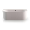 PliegerKansasbad back to wall acryl met waterinlaat180x80x60cminclusief af-en overloopgarnituur chroom en potenmat wit SW1027459