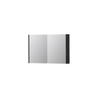 INK SPK1 spiegelkast – 90x60x14 cm – 2 deuren, dubbelzijdige spiegeldeuren – Houtskool Eiken mat SW493620