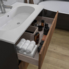 Adema Industrial 2.0 Ensemble de meuble 80x45x55cm avec vasque blanche en céramique 1 trou de robinet et miroir bois/noir SW816089