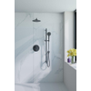 Fortifura Calvi ensemble de douche pluie encastré – douche de tête Ø 25 cm – bras mural courbé 35 cm – douchette ronde 1 jet – boutons lisses – noir mat SW1189345