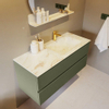 MONDIAZ VICA-DLUX Ensemble meuble de salle de bains - 110cm - meuble bas army - 2 tiroirs - lavabo encastré cloud à droite - 1 trou de robinet - version haute 60cm - frape SW1088717