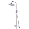 Wiesbaden Caral set de douche pluie - 25cm - rond - apparent - avec inverseur - avec barre de douche - chromé SW10555