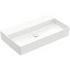 Villeroy & Boch memento 2.0 wastafel - voor handdoekhouders - 80x47cm - zonder overloop - zonder kraangat CeramicPlus - White Alpine (glans wit) SW336057