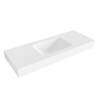 Mondiaz LEAF Lavabo suspendu - 120cm - lavabo centré - bord 12cm - Solid Surface Talc SW430399