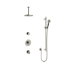 Hotbath Cobber IBS20 Ensemble de douche pluie encastré - bras de plafond 15 cm - pomme de douche ronde 20 cm - douchette 3 jets - barre de douche - nickel brossé SW440651