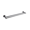 Fortifura Calvi Handdoekhouder - dubbel - rond - PVD - geborsteld gunmetal (antraciet) SW721174