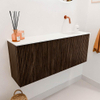 Mondiaz JOYA 100cm toiletmeubel - kleur Walnut - Wastafel FAYE positie Rechts Zonder kraangat kleur Talc. SW1421282