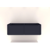 H&R badmeubelen Juice Wastafelonderkast - 140x45x40cm - afgeronde hoeken - 2 lades - geïntegreerde greep - dark blue mat SW867570