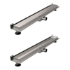 Brauer Caniveau de douche - 80x7.5cm - rebord mural - grille à carreler réversible - inox - inox - inox brossé SW773207