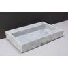 Forzalaqua Palermo lavabo 80,5x51,5x9cm Rectangulaire 1 trou de robinet Pierre naturelle Carrara poli SW230739
