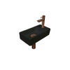 Ink Versus pack lave-mains – 36 x 18 x 9 cm – porcelaine noir mat – perçage à droite – robinet or rose mat SW450895