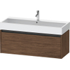 Duravit Ketho.2 Wastafelonderbouwkast - met 1 lade - voor enkele wastafel - 118.4x46x44cm - met greep antraciet - donker noten mat SW772731