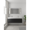 Bruynzeel Bando badmeubelset 150x45cm 2 kraangaten 2 wasbakken 4 lades met spiegel met softclose Composiet zijde zwart SW383518 Bruynzeel Bando badmeubelset 150x45cm 2 kraangaten 2 wasbakken 4 lades met spiegel met softclose Composiet zijde zwart SW383518