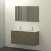 Qisani Slim badmeubelset 120x40x62 met spiegel met softclose lancelot grijs 2 kraangaten SW276980 Qisani Slim badmeubelset 120x40x62 met spiegel met softclose lancelot grijs 2 kraangaten SW276980