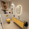 MONDIAZ TURE-DLUX Meuble toilette - 120cm - Ocher - EDEN - vasque Opalo - position centrale - 1 trou de robinet SW1104426