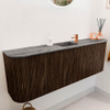Mondiaz JOYA-DLUX 123.2cm toiletmeubel - ronding links en rechts kleur Walnut - Wastafel FAYE positie Midden 1 kraangat kleur Sombra. SW1424784