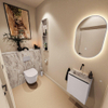 MONDIAZ TURE-DLUX Meuble toilette - 40cm - Cale - EDEN - vasque Glace - position centrale - sans trou de robinet SW1103182