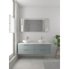 Bruynzeel Combo badmeubelset 150x45cm 2 wasbakken 4 lades met spiegel met softclose ceramic fjord groen SW383597 Bruynzeel Combo badmeubelset 150x45cm 2 wasbakken 4 lades met spiegel met softclose ceramic fjord groen SW383597