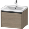 Duravit Ketho 2 meuble bas pour lavabo avec 1 tiroir 58.4x45.5x44cm avec poignée chêne anthracite terra mat SW773024