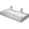 Duravit Vero air Dubbele wastafel - 100x47cm - met 2 kraangaten - met overloop - geslepen - wit SW156932