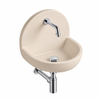 Saniclass Fuente fonteinset – halfrond – 46.5x35x43.2 cm – solid surface crème – chromen kraan SW1587526