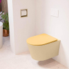 Mondiaz LAVIE hangtoilet – spoelrandloos – 36 x 53 cm – met softclose zitting – Sand (beige), zitting Ocher (geel) SW1208682