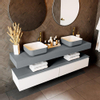 Mondiaz TOP 23 Plan sous vasque - 170x23.5x12cm - suspendu - solid surface - Plata SW1023222