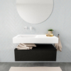 MONDIAZ ALAN 100cm - meuble bas - urban - 1 tiroir - lavabo suspendu - vasque à gauche - 0 trous de robinet - talc SW408589