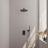 Brauer Black Edition Regendoucheset inbouw - hoofddouche 30cm - gladde knop - handdouche Staaf 1 stand - mat zwart SW538397