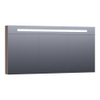 Saniclass Double face spiegelkast 140x70x15cm verlichting geintegreerd rechthoek 3 draaideuren Burned Bark MFC SW371668 Saniclass Double face spiegelkast 140x70x15cm verlichting geintegreerd rechthoek 3 draaideuren Burned Bark MFC SW371668