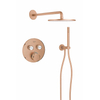 Grohe - Adema Rise ensemble de douche pluie – douche de tête 25 cm – bras mural courbé 38 cm – sans douchette – warm sunset brossé SW1248541