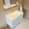 Mondiaz VICA-DLUX Ensemble de meuble de salle de bain - 80cm - meuble sous-vasque argile - 2 tiroirs - lavabo encastré nuage milieu - 1 trou de robinet - version haute 60cm - ostra SW1087155