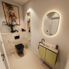 MONDIAZ TURE-DLUX Meuble toilette - 60cm - Oro - EDEN - vasque Frappe - position gauche - 1 trou de robinet SW1102884
