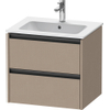 Duravit Ketho.2 Wastafelonderbouwkast - met 2 laden - 61x48x55cm - met grepen antraciet - linnen mat SW773085