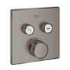 Grohe Grohtherm SmartControl Inbouwthermostaat - 3 knoppen - vierkant - brushed hard graphite SW439127