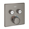 Grohe Grohtherm SmartControl Mitigeur thermostatique encastré - 3 boutons - carré - brushed hard graphite SW439127