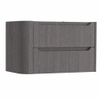 H&R Badmeubelen Juice Meuble sous lavabo - 80x45x50cm - angle gauche arrondi - 2 tiroirs - poignée intégrée - Wenge SW1489241