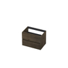 INK Wastafelonderkast - 70x45x52cm - 2 lades - greeploos - met houten keerlijst - MDF - Charcoal SW493520