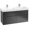 Villeroy & Boch Collaro wastafelonderkast 115.4x54.6cm 4 lades Black matt SW479493 Villeroy & Boch Collaro wastafelonderkast 115.4x54.6cm 4 lades Black matt SW479493