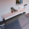Mondiaz ALAN-DLUX Ensemble de meuble - 200cm - meuble Dark grey mat - 2 tiroirs - Lavabo Cloud Ostra suspendu - vasque Droite - 1 trou de robinet SW807305
