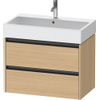 Duravit Ketho 2 meuble sous-lavabo avec 2 tiroirs 78.4x46x54.9cm avec poignées chêne naturel anthracite mat SW772784