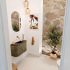 Mondiaz JOYA-DLUX 63.2cm toiletmeubel - ronding links en rechts kleur Dusk - Wastafel FAYE positie Midden Zonder kraangat kleur Lava. SW1423282