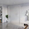 Fortifura Galeria Vrijstaande Inloopdouche - 140x200cm - glas mat - antikalk - 8mm veiligheidsglas - 2 zijwanden - 30cm - wandsteunen en hoekprofielen - PVD - geborsteld RVS SW992982