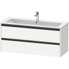 Duravit Ketho 2 meuble sous-lavabo avec 2 tiroirs pour lavabo simple 121x48x55cm avec poignées anthracite blanc mat SW772909