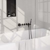 BRAUER Black Edition Badkraan Inbouw - douchegarnituur - 20cm uitloop - inclusief inbouwdeel - 3 gladde knoppen - handdouche staaf 1 stand - mat zwart SW238178