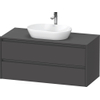 Duravit Ketho 2 meuble sous-lavabo avec plan de console avec 2 tiroirs 120x55x56,8cm avec poignées graphite anthracite mat SW772356