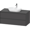 Duravit ketho 2 meuble sous lavabo avec plaque console et 2 tiroirs 120x55x56.8cm avec poignées anthracite graphite mat SW772356