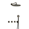 Hotbath Cobber IBS70 Regendoucheset - inbouw - 38.5cm wandarm - 30cm ronde hoofddouche - 3 standen handdouche - mat/glans verouderd ijzer (zwart) SW677624