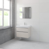 Bruynzeel Pinto badmeubelset 65.3x75x46cm 1 kraangat 1 wasbak 2 lades met spiegel met softclose composite kasjmier grijs SW384804 Bruynzeel Pinto badmeubelset 65.3x75x46cm 1 kraangat 1 wasbak 2 lades met spiegel met softclose composite kasjmier grijs SW384804